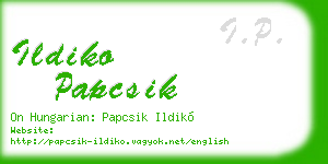ildiko papcsik business card